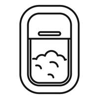 Airplane window showing clouds during flight icon vector