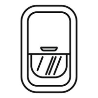 Airplane window with closed sunshade minimalist outline icon vector
