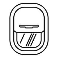 Airplane window closed showing scratched plastic surface vector