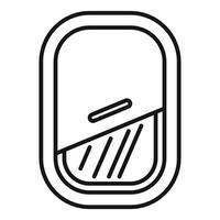 Airplane window closed showing sunshade open line icon vector