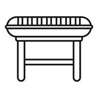 Small wooden table with rounded edges standing on white background vector