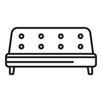 Simple outline icon of a futon sofa being used as a couch vector
