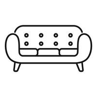 Comfortable sofa with rounded edges standing in living room vector