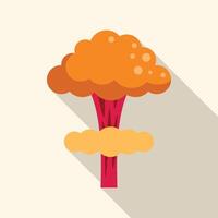 Atomic bomb exploding creating mushroom cloud with long shadow vector