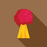 Nuclear explosion mushroom cloud rising with long shadow vector