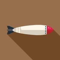 Air bomb falling down with long shadow on brown background vector