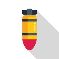 Yellow bomb falling down with long shadow vector