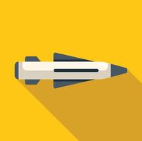 Cruise missile flying over yellow background with long shadow vector