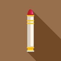 Lipstick tube standing up with long shadow flat design icon vector