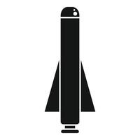 Military missile standing on launch platform icon vector