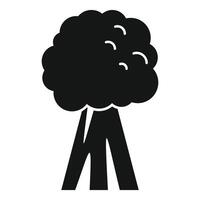 Black silhouette icon of a broccoli vegetable growing vector
