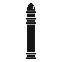 Space rocket taking off from launchpad silhouette icon vector