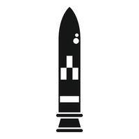 Black and white icon of a nuclear icbm ready to launch vector