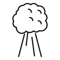 Nuclear explosion causing mushroom cloud rising up with smoke trail vector