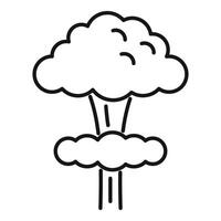 Simple line art icon of a nuclear mushroom cloud expanding vector