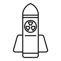 Nuclear rocket missile carrying warhead with radioactive material vector