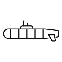 Military submarine floating in ocean using sonar system vector