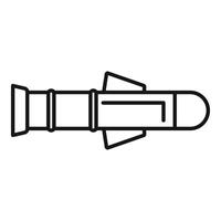 Military rocket launcher delivering explosive warhead vector