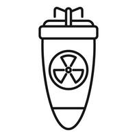 Chemical bomb with radiation symbol and propeller on top icon vector