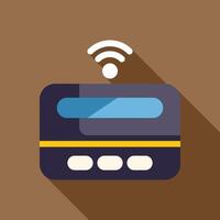 Credit card making contactless payment using nfc technology vector