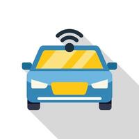 Autonomous self driving driverless vehicle using wireless network icon vector