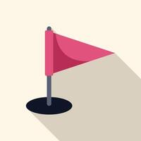 Pink triangular flag pointing right waving in the wind vector