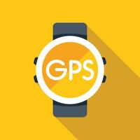 Smart watch showing gps navigation system on yellow background vector