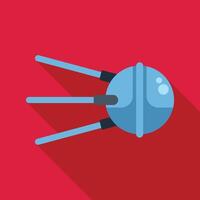 Space satellite orbiting earth transmitting signals vector