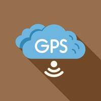 Gps navigation showing location using satellite signals vector