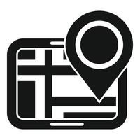 Gps icon showing location on digital tablet interface vector