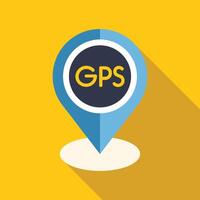 Blue gps pin pointing the location on a digital map vector
