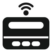 Credit card sending wireless signal for contactless payment vector