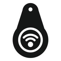 Smart tag showing wifi signal icon for tracking vector