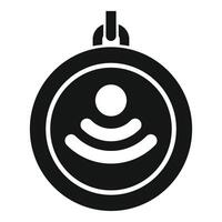 Round sensor icon showing wifi signal for people presence detection vector