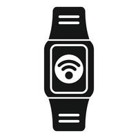 Smartwatch displaying wifi icon for wireless connectivity vector