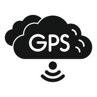 Cloud computing sending gps signal icon showing global positioning system vector