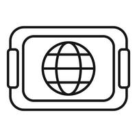 Augmented reality device showing globe icon for worldwide access vector