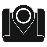 Black location pin marking a point on a map for navigation vector