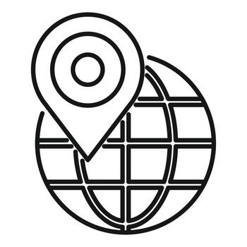 Global positioning system pinpointing location on planet earth vector