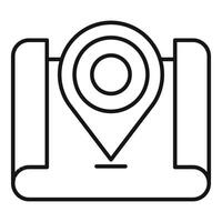 Location pin dropping on digital map for gps navigation vector