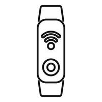 Outline style icon depicting a smartwatch connecting to wifi vector