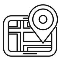 Location pin showing address on digital tablet gps map vector