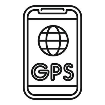 Smartphone showing global positioning system icon vector