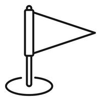 Triangular flag pointing right on pole icon vector