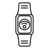 Smart watch showing wifi signal icon on screen vector