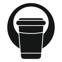 Disposable coffee cup icon showing beverage industry vector