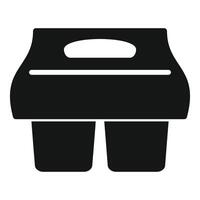 Cardboard carrier holding two coffee cups with handle vector