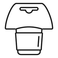 Coffee pod hanging on support icon, outline style vector