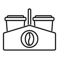 Coffee bean logo with two cups of coffee on top vector