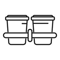 Double bongo drum playing cuban music icon outline vector